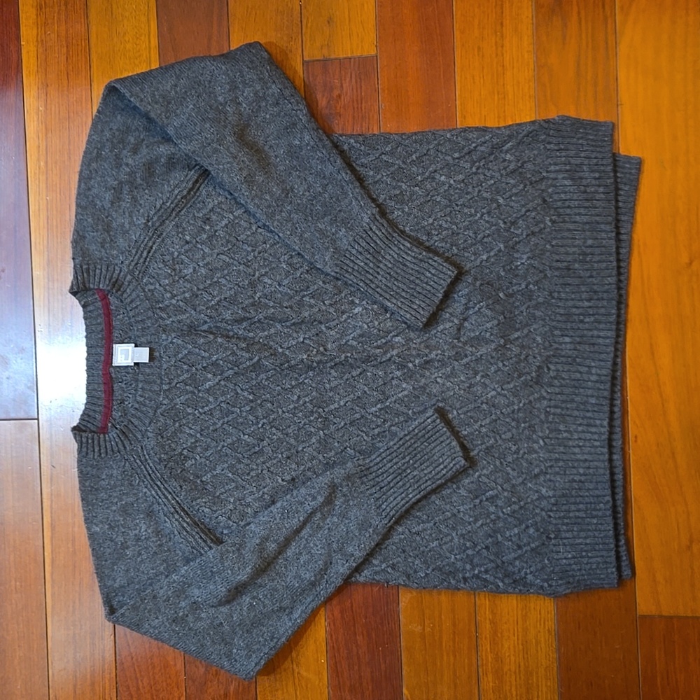 JCPenney Wool Blend Pullover Crewneck Sweater Dk Gray - Large